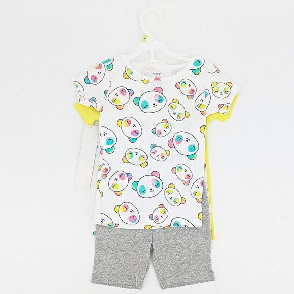 Carters Girls 4 Piece 100% Cotton Pastel Kawaii Panda Print Pajamas Pjs Size 4 - Picture 6 of 9
